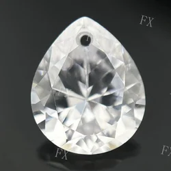 One Hole White Pear Shape Beads Cubic Zirconia Stones 5A 3x5~10x12mm Synthetic Gems For Jewelry Material Make