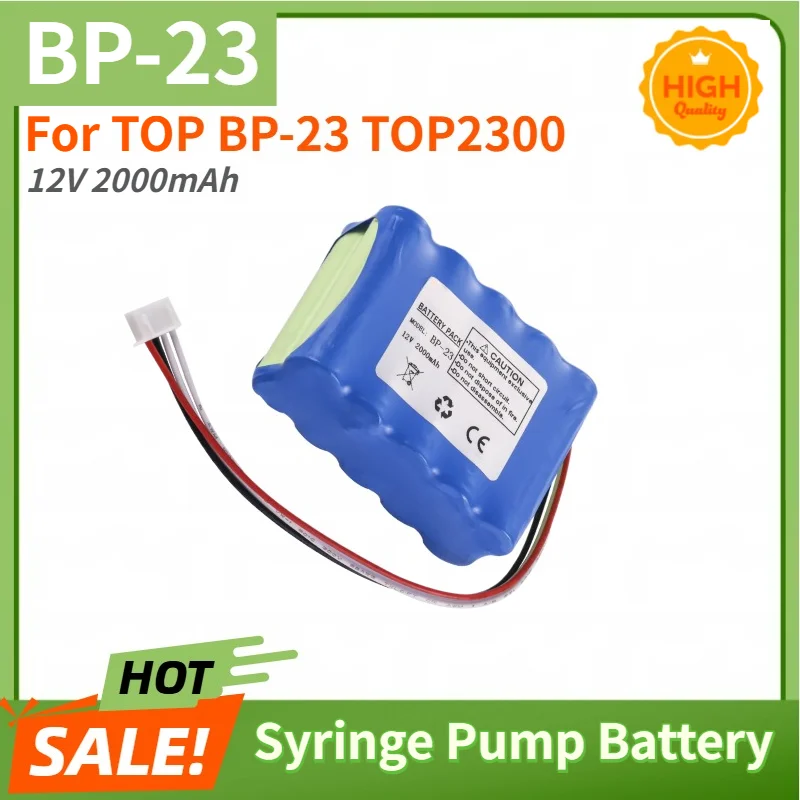 12V 2000mAh for TOP BP-23 TOP2300 Syringe Pump Brand New High Quality BP-23 Replacement Battery