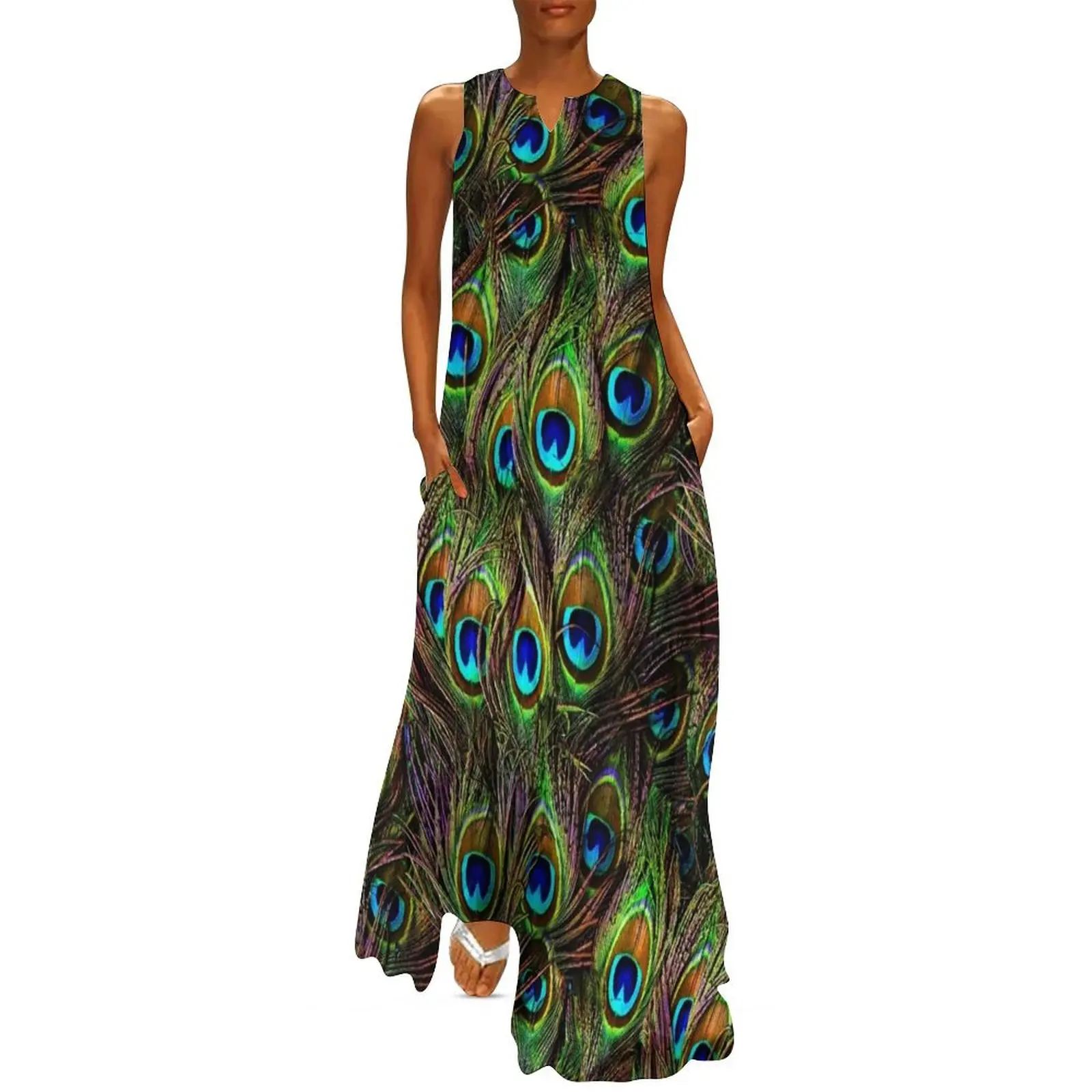 

Peacock Feathers Invasion Long Dress dress summer 2024 women summer dresses for women 2024 chic and elegant evening dress