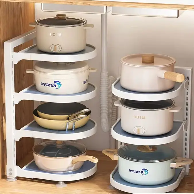 

Pot and Pan Organizer Rack for under Cabinet, Heavy Duty Pot Pan Rack under Sink Organizers Storage, Kitchen Cabinet Organizer
