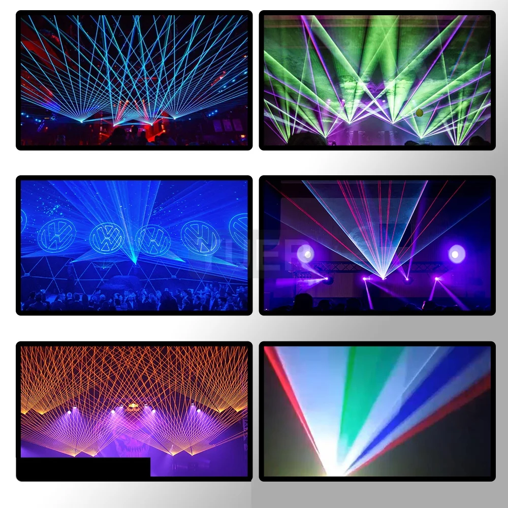 YUER NEW 3W Laser + 6X4W LED RGB Moving Head Light Scanning Pattern Laser Animation Wash Effects for DJ Bars Clubs Wedding DMX