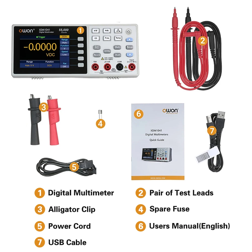 Owon XDM1041 Multimeter Digital 55000 Counts High Accurate Desktop Multimeter AC/DC Tester True RMS USB