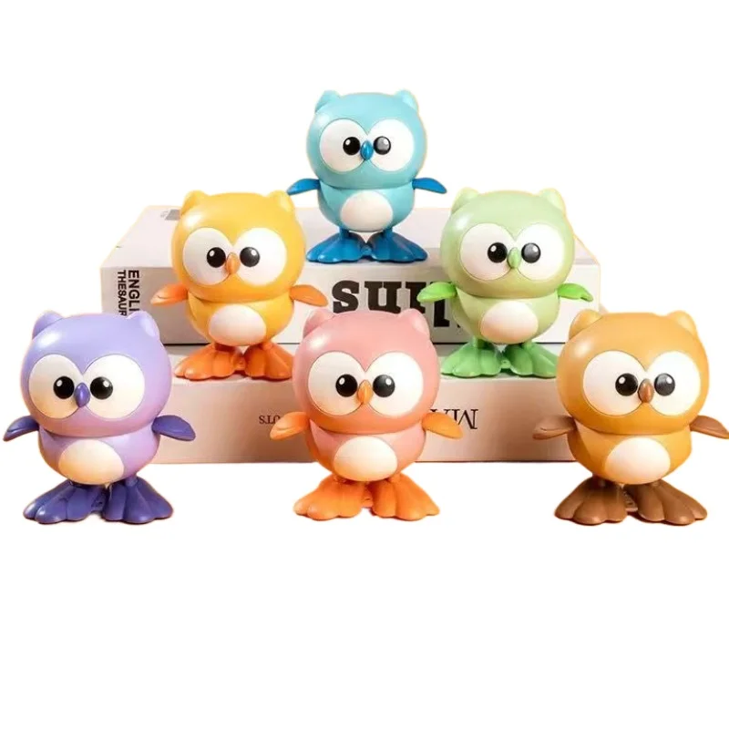

6pcs New Cartoon Cute Jumping Owl Wind-up Toy Funny Wobbling Kids Toya Desktop Fidget Collectible Toddler Kids Toys Collect Gift