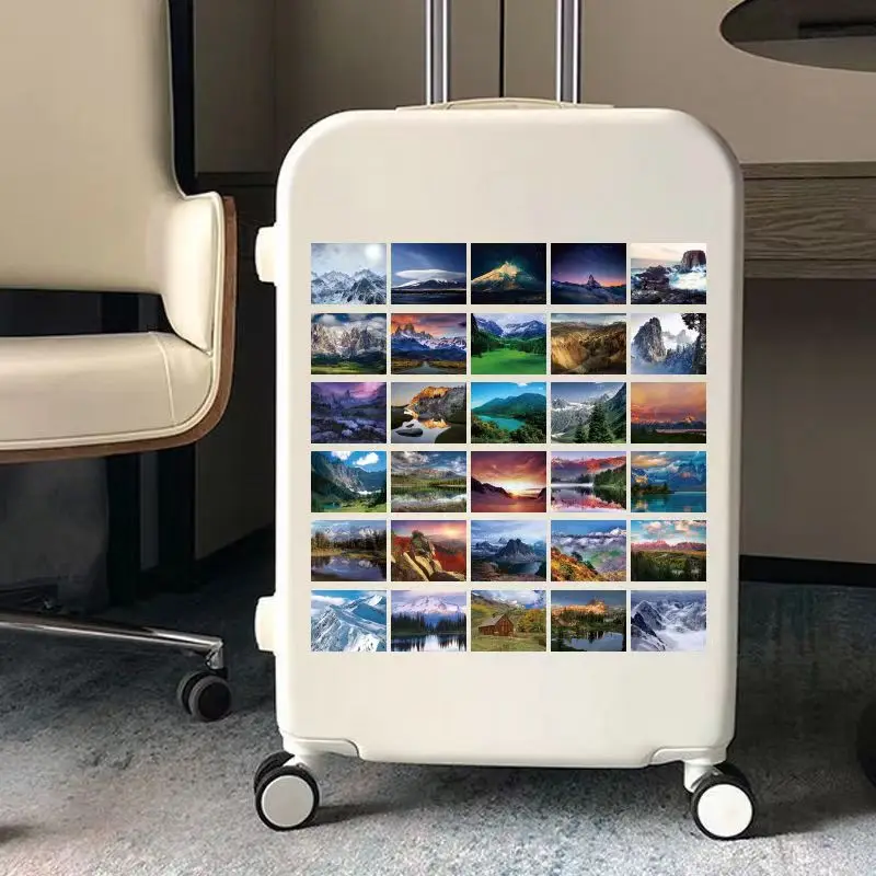 World Natural Mountain Scenery Decals Stickers  DIY Notebook Phone Case Skateboard Decor Stickers Kids Toy Graffiti Stickers