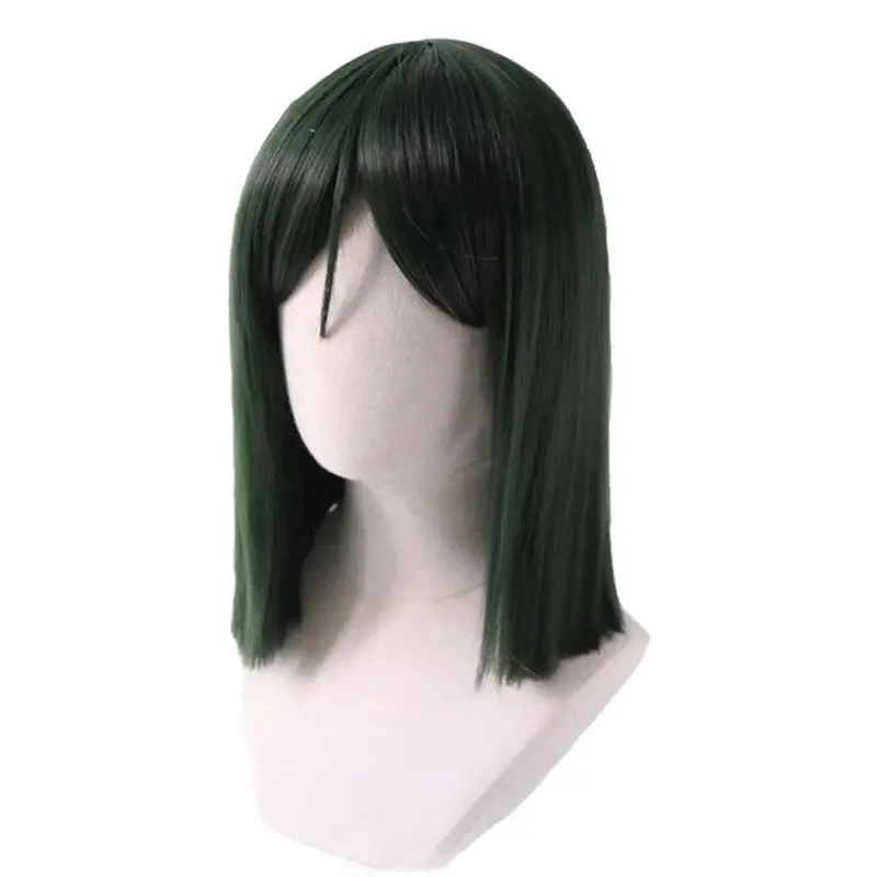 O prometido neverland gilda curto verde cosplay com óculos resistente ao calor cabelo sintético perucas das mulheres dos homens + um boné peruca