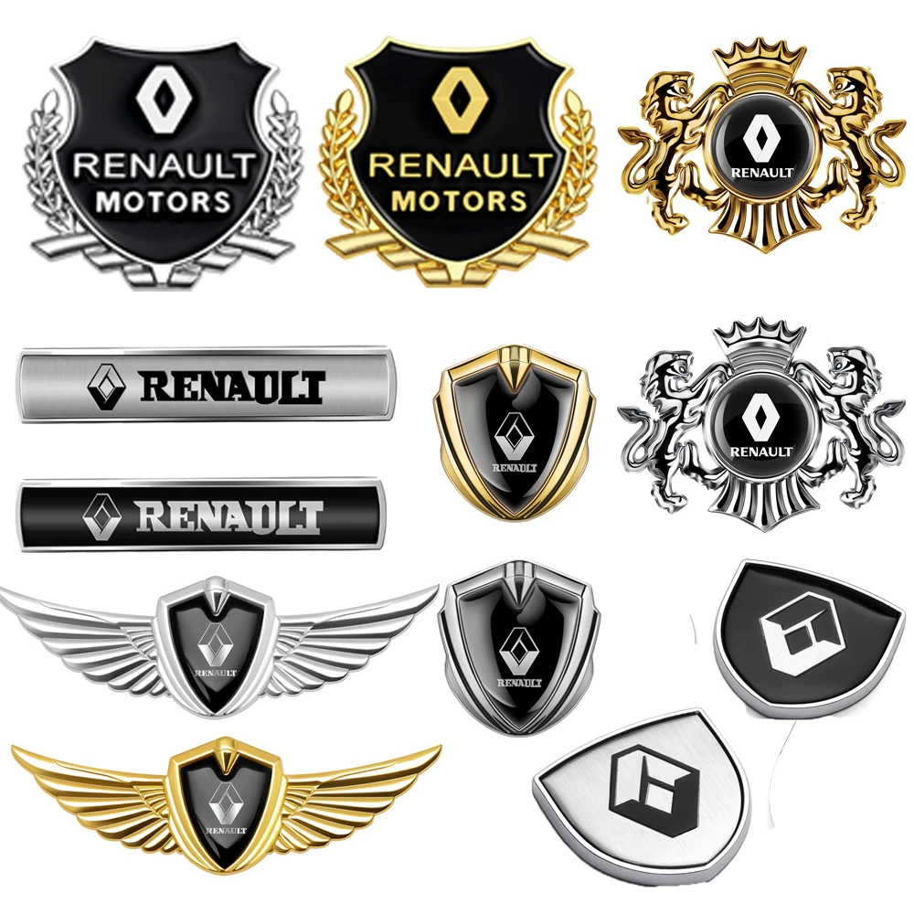 Emblema de liga metálica para carro, adesivos laterais para carroceria, porta-malas e para-lamas para Renault Megane, Captur, Master, Logan, Kangoo, Trafic, ZOE.
