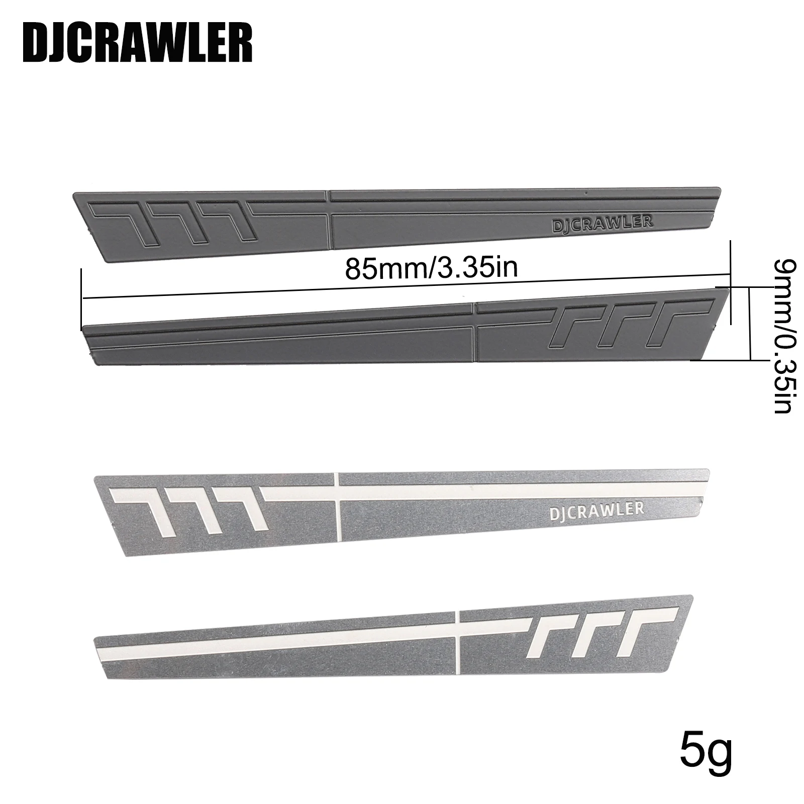 DJC 1/18 miroir de décoration latérale plaque de grattage en tôle d'acier inoxydable pour TRX-4M BRONCO RC voiture TRX4M accessoires de mise à niveau