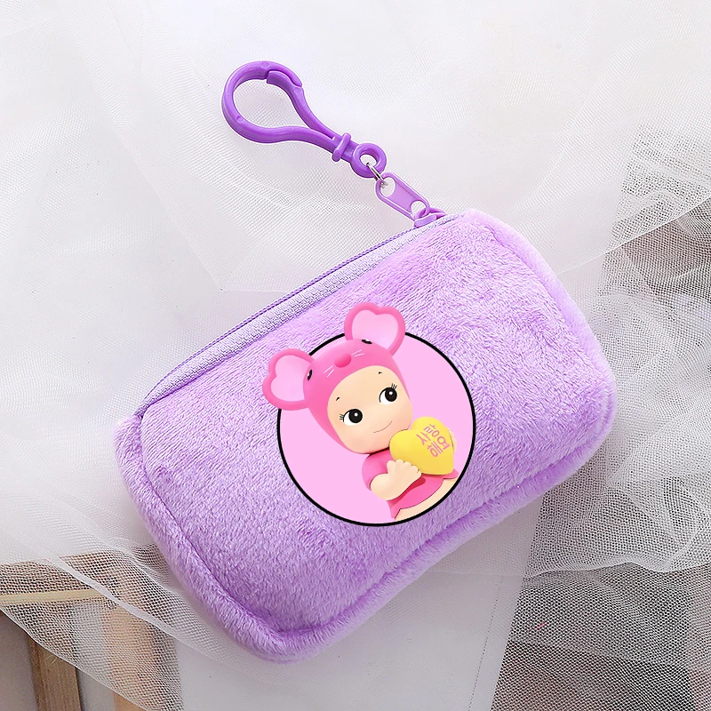 Sonnies Angels Children Mini Plush Coin Purse Student School Pink Storage Bag Key Case Handbag New Cartoon Anime Kids Cute Gifts