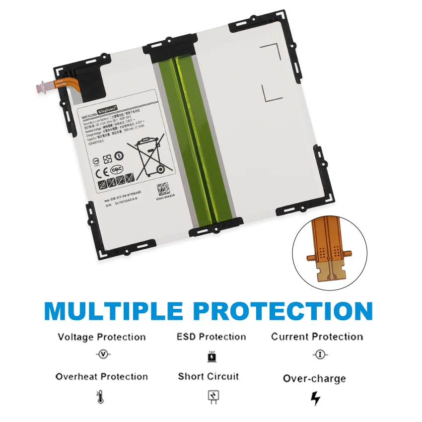 KingSener 4.35V EB-BT585ABE Battery For Samsung Galaxy Tablet Tab A 10.1 2016 T580 SM-T585C T585 T580N 27.74Wh 7300mAh 27.74WH