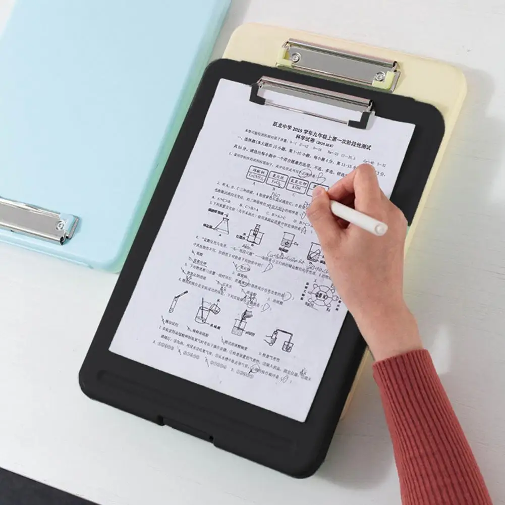A4 Size Box File Storage Clipboard With Pen Holder Paper Case Loose-leaf Binder With Low-Profile Clip For Home School Office