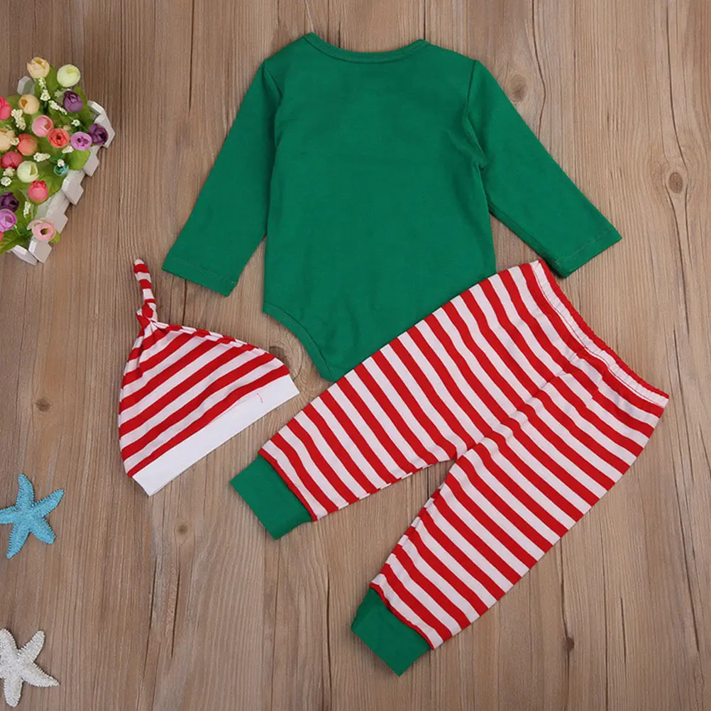 3Pcs Breathable Cotton Baby Romper Set Long Sleeve Christmas Jumpsuit Outfit for Infants Photography Floor Walking Sleeping