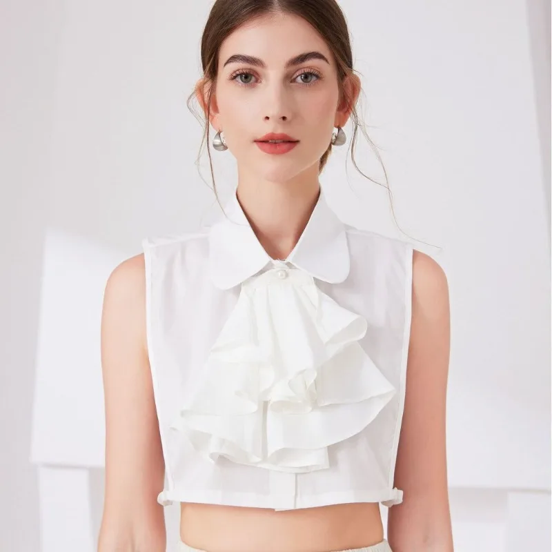Novo laço lapela camisa gola destacável camisola blusa feminina gola falsa meninas camisa removível pescoço colar falso