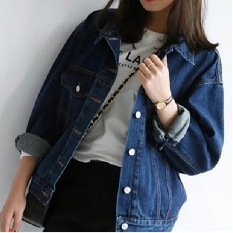 UHYTGF 2023 Spring Autumn Denim Suit Jacket Women\'s Plaid Splicing Jeans Coat Female Korean Fashion Personality Black Tops 2564