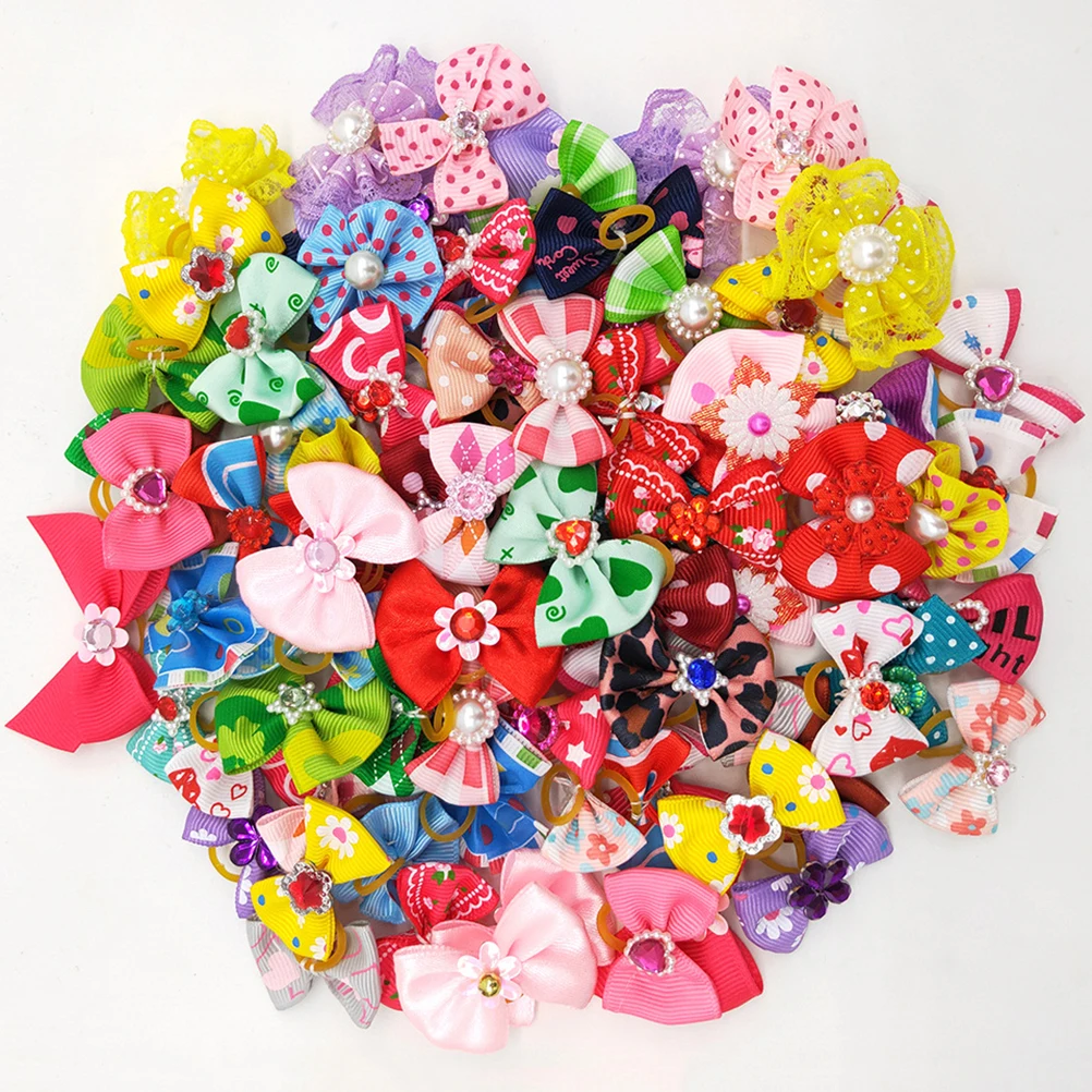 

20Pcs Cat Hair Rubber Bands Pet Hair Bands Multicolor Soft Elastic Ties for Dogs Horses Braided Manes Cute Pet Headwear