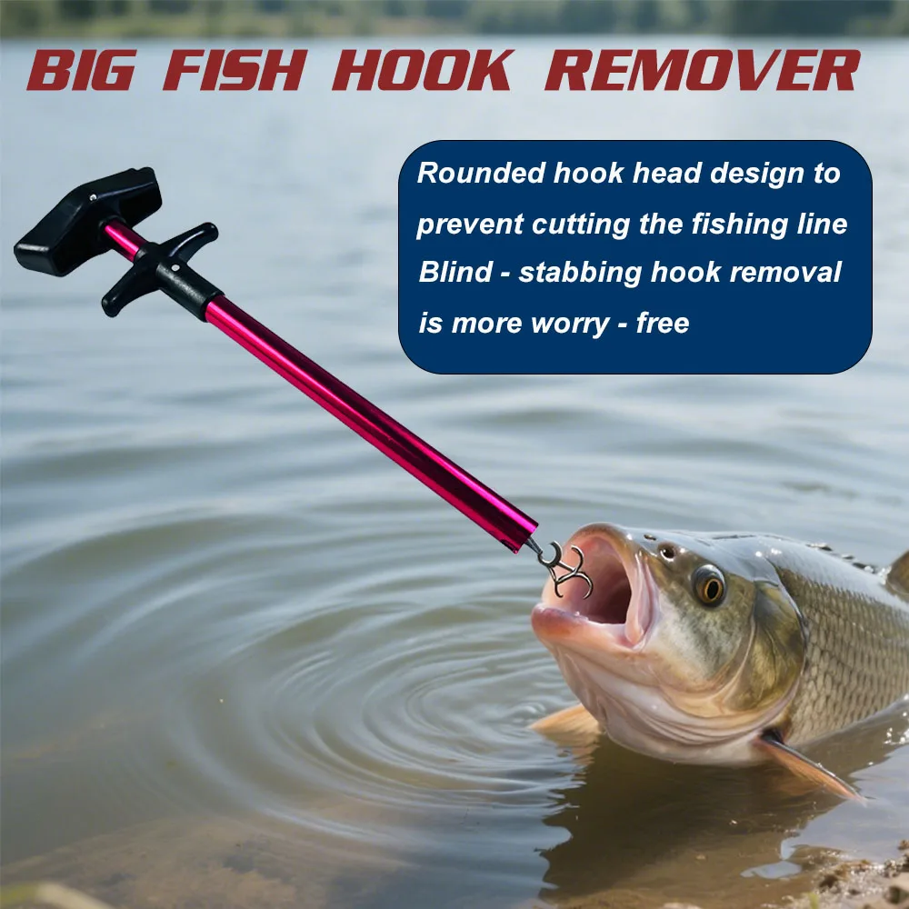 Limnoid Big Fish Hook Remover Aluminum Alloy Body Stainless Steel Hook Head Lightweight Design For Easy Fishing Hook Removal view 5