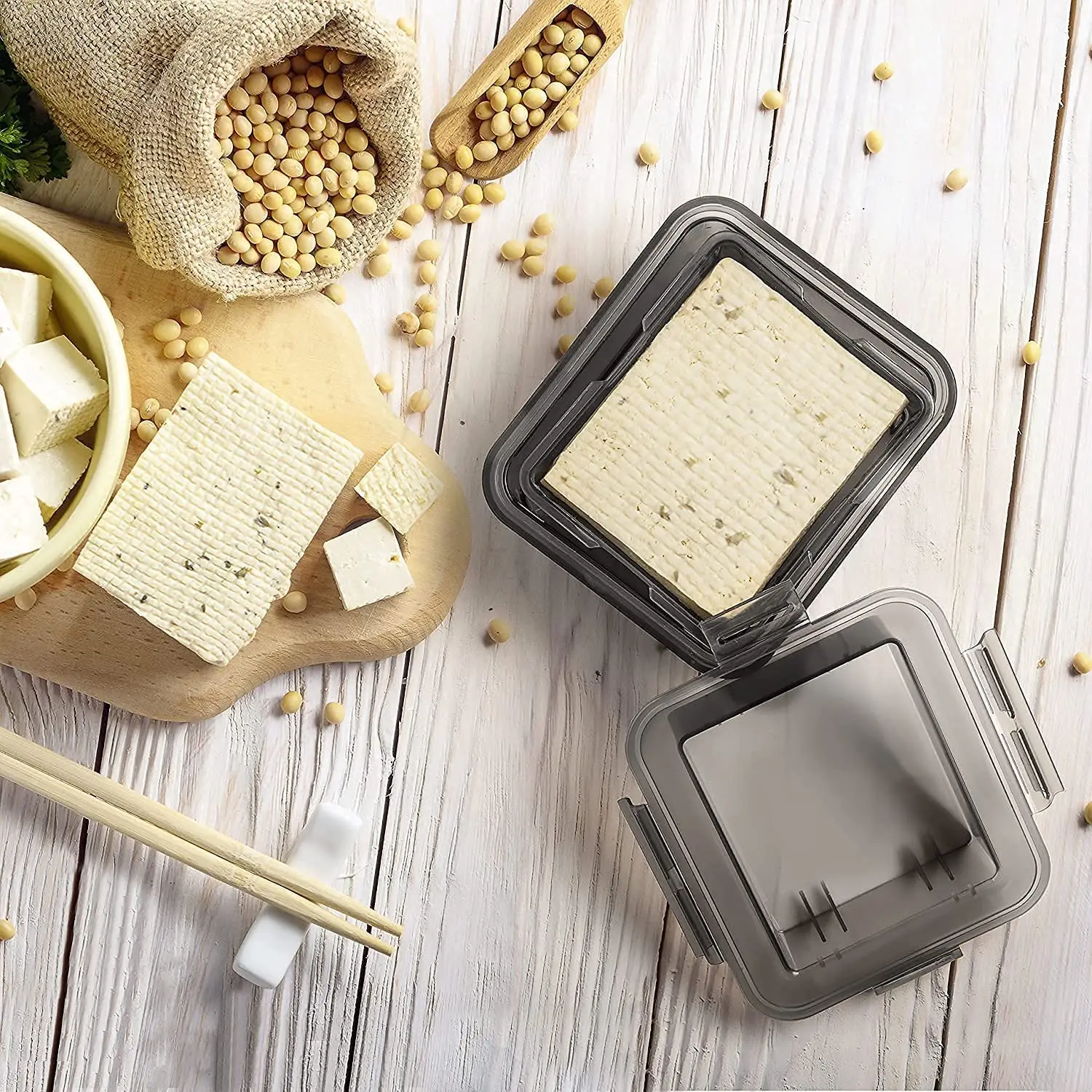 

Пресс для тофу - Пресс для тофу для приготовления плотного или очень плотного тофу - С улучшенным поддоном для сбора воды - AT36