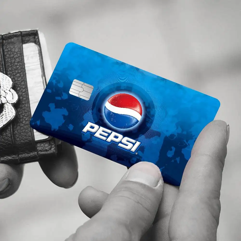 أزياء الفن طباعة P-pepsi شعار Anmie ملصق فيلم غطاء الجلد لبطاقة الائتمان بطاقة الخصم البنك الأمامية