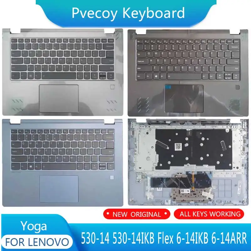 

Новинка для Lenovo Yoga 530-14 530-14IKB Flex 6-14IKB 6-14ARR клавиатура с чехлом для рук для ноутбука английская версия для США верхняя крышка