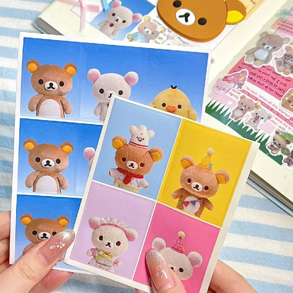 Rilakkuma art paper Flash film Cutting film Stickers Paper ID Photo Stickers Water cup trunk decorate Hand account diy decorate