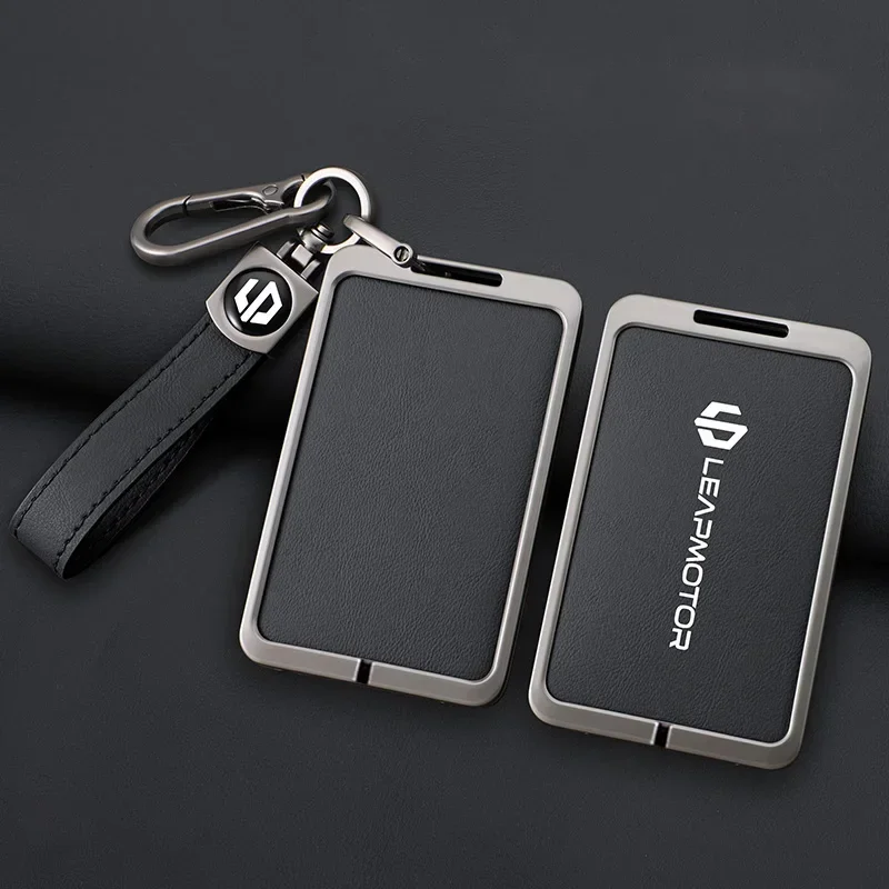 Zinc Alloy Leather Car NFC Card Remote Key Cover Case For Leapmotor C10 C11 C16 Protector Holder Shell Auto Kychain Accessories