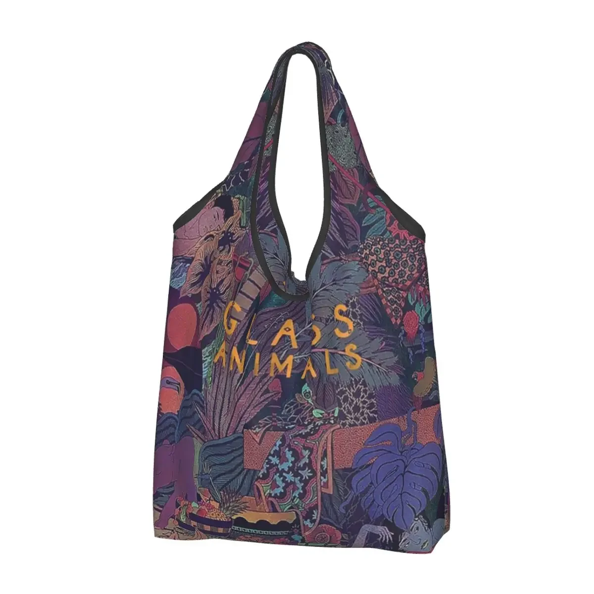 

Glass Animals Zaba Portable Tote Shopping Bags Large Capacity Shopper Bag Groceries Handbag Shoulder Bag