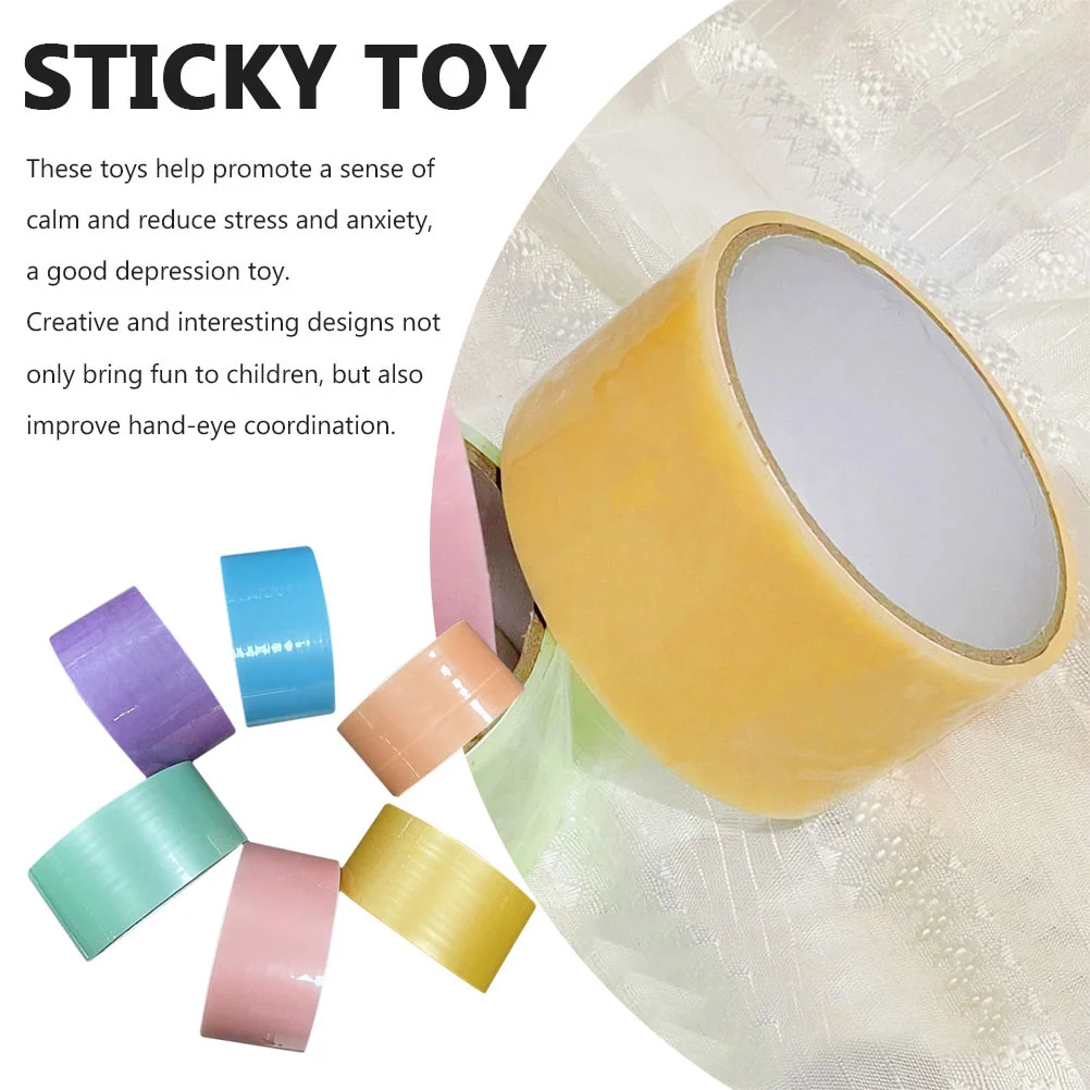 Sticky Ball Tape Adhesive Tapes Colored Kid Scrapbook DIY Sticky Ball Stress Relaxing Ball Tape Rolling Tape Gifts ????