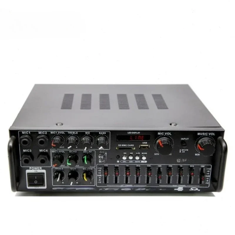 

High Power 12V/220V Bluetooth Amplifier with EQ Equalizer for Car and Outdoor Karaoke Dual UseGoods in stock