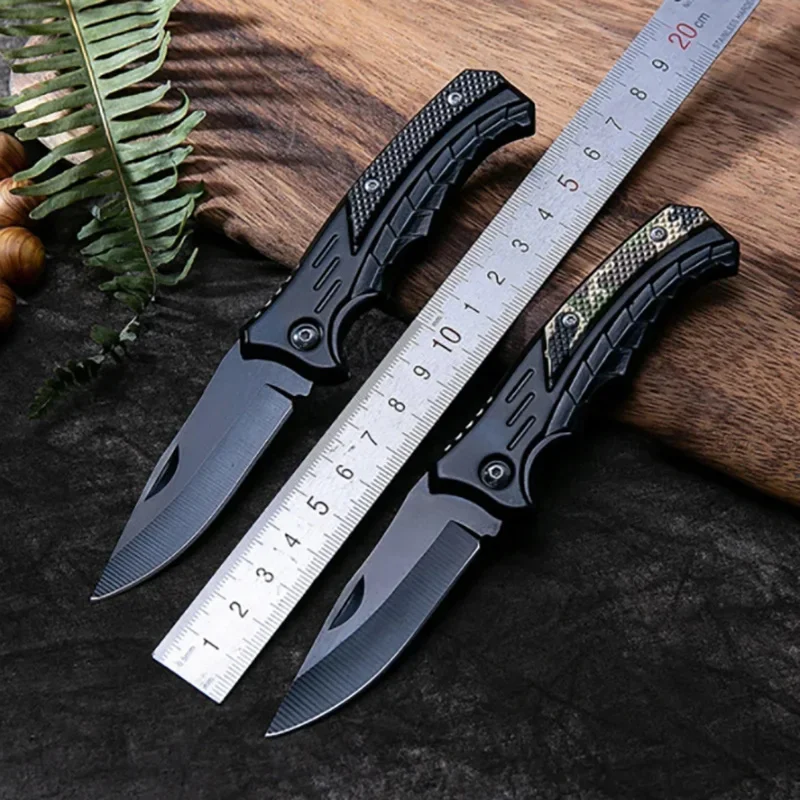 Folding Knife Outdoor Knife High Hardness Stainless Steel Outdoor Non-Slip Camping Knife Carry Portable Pocket Knife