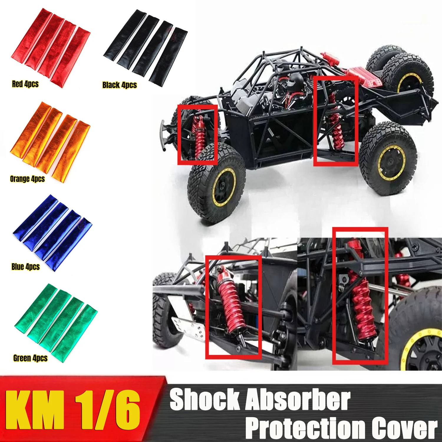 KM 1/6 RC Vehicle Parts - Rear Straight Bridge Shock Absorber Sleeve - Spring Protection - Shock Absorber Protection Cover