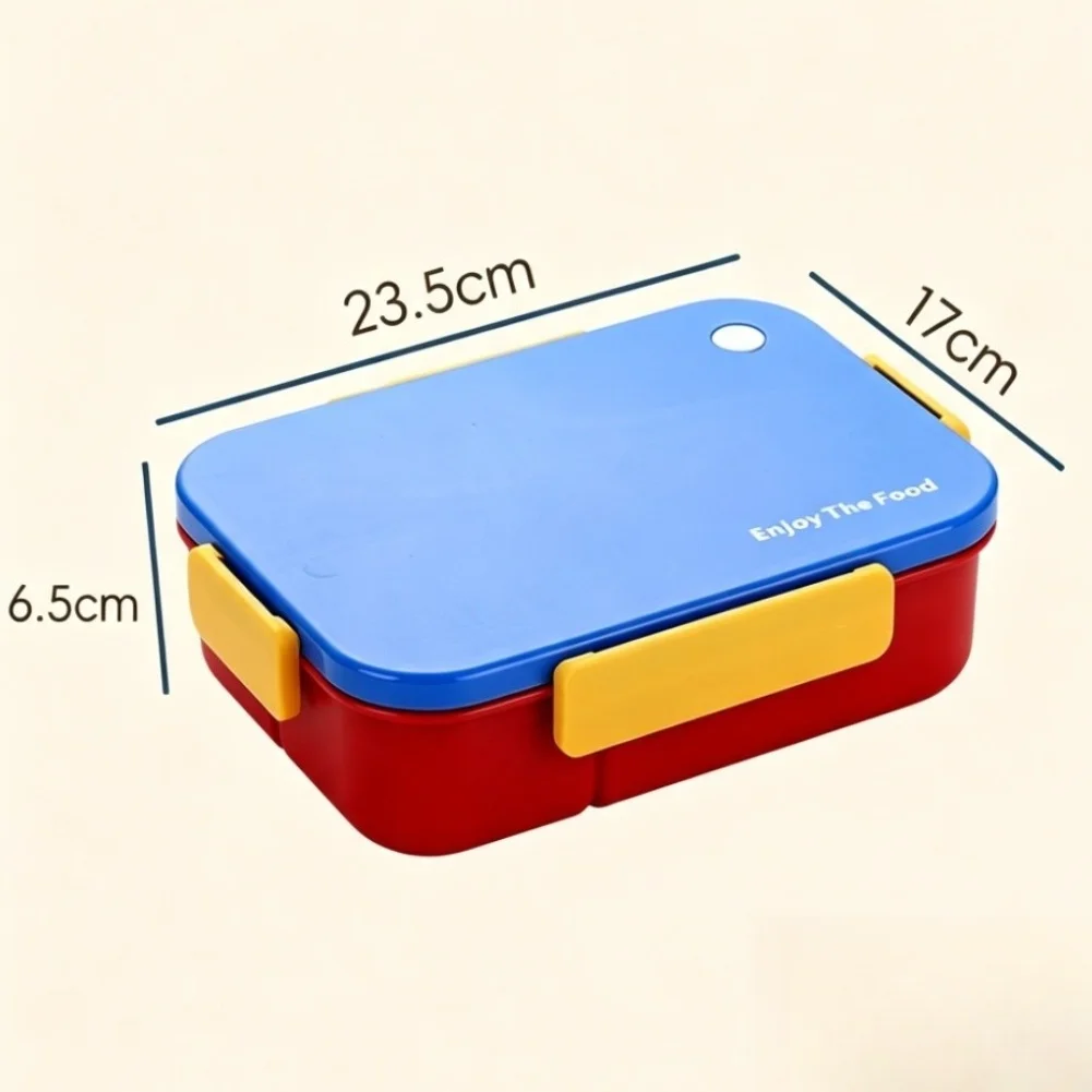 1450ml Portable 3 Section Microwave Safe Food Box PP and Silicone Construction Spill Resistant for Students Workers Daily Meals