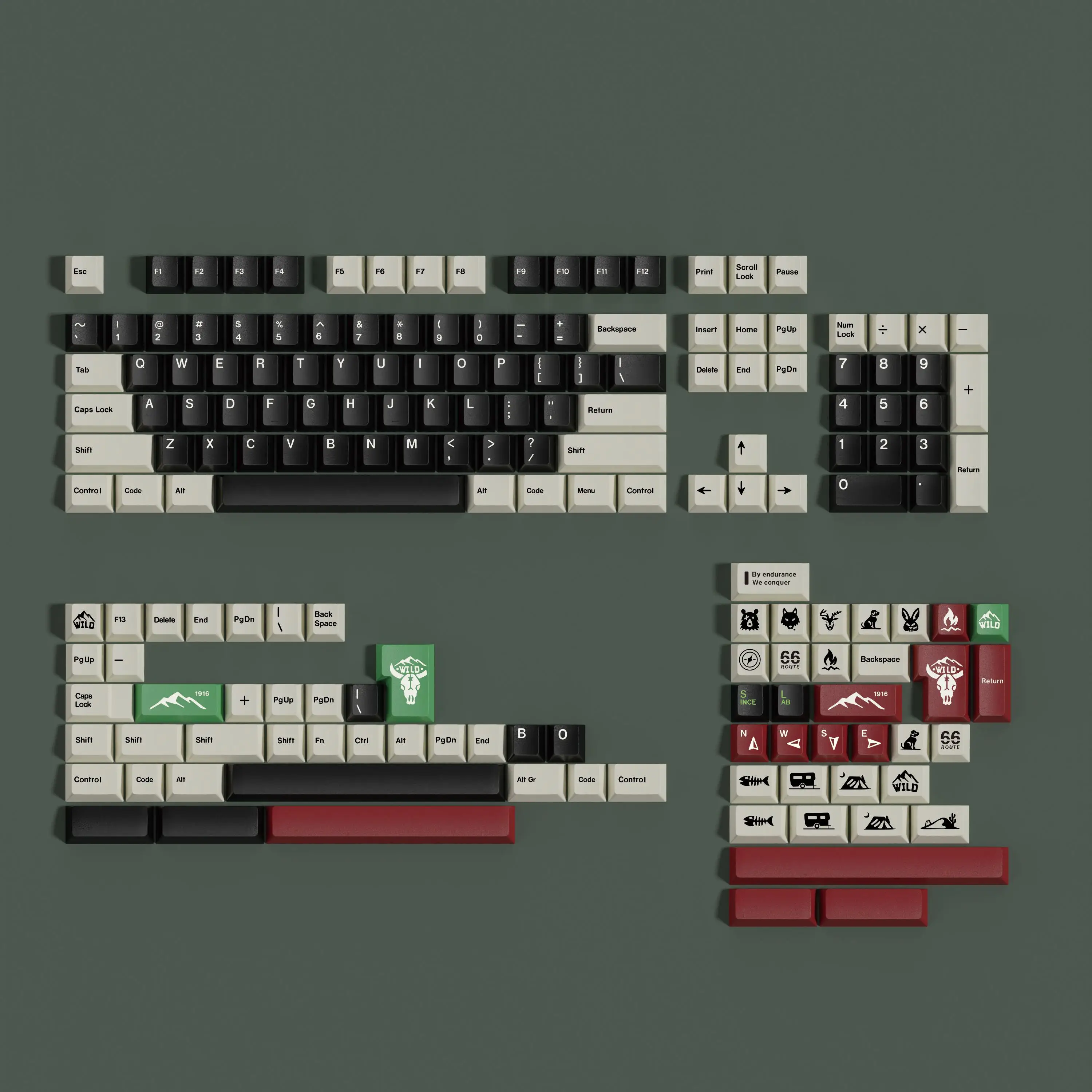 

GMK wilderness five-sided sublimation customized full set of keycaps including 7U compatible ALICE