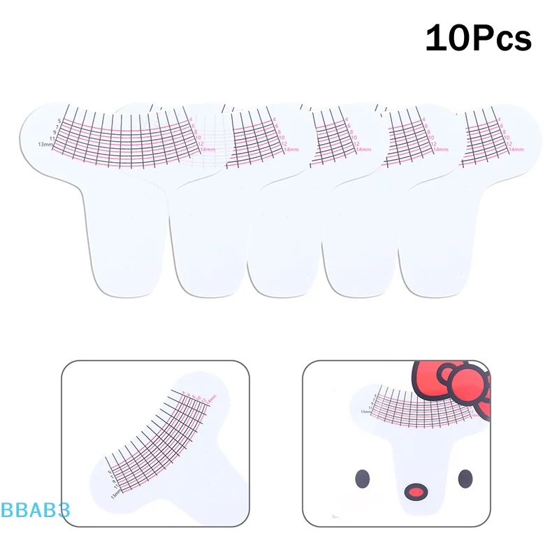 【B】10 Pcs Eyelash Length Measuring Ruler Portable Eyebrow Soft Plastic Ruler Makeup Tool Eyelash Extension Growth Accessory
