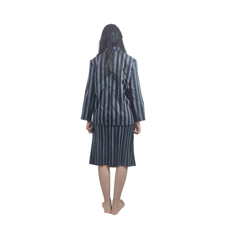 Movie Adult Women Wednesday Addams Cosplay Costume Dress Clothes Halloween Carnival Grey purple Suit Dress For Girls Role Play