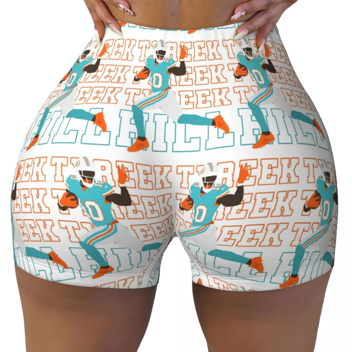 

Custom Tyreek Hill Yoga Shorts Women Gym Workout Running Athletic Volleyball Biker Shorts