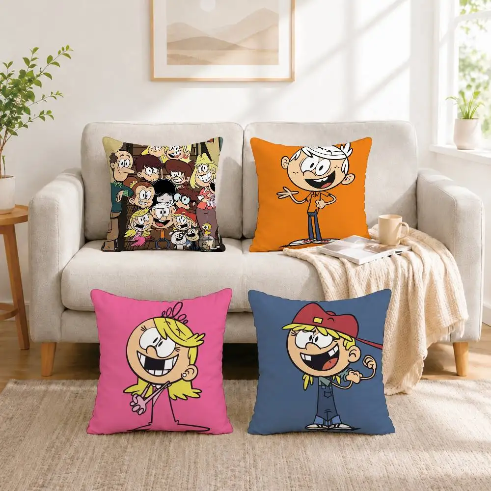 

C-Cartoon The Loud House Square Double-Sided printed Pillow Case Bedroom Bedside Pillow Sofa Cushion Cover Gift