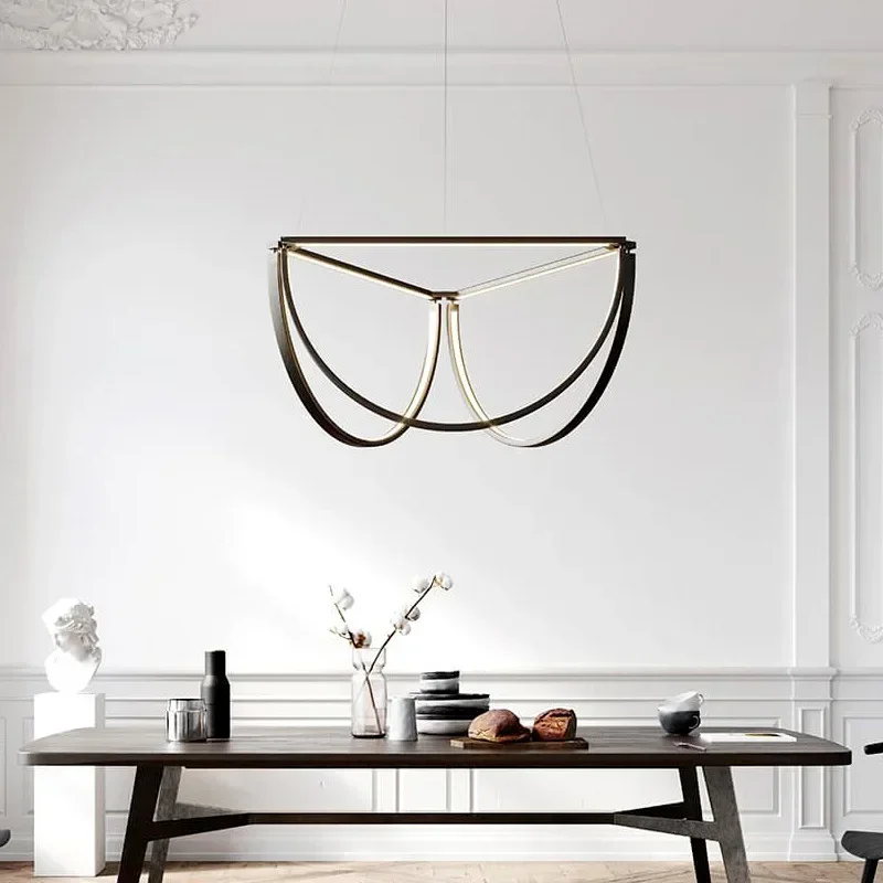 

Nordic LED Stainless Steel aluminium For Living Dining Room Bedroom Hotel Half Circle Pendant Lamp Factory Dropship Store O6W4E3