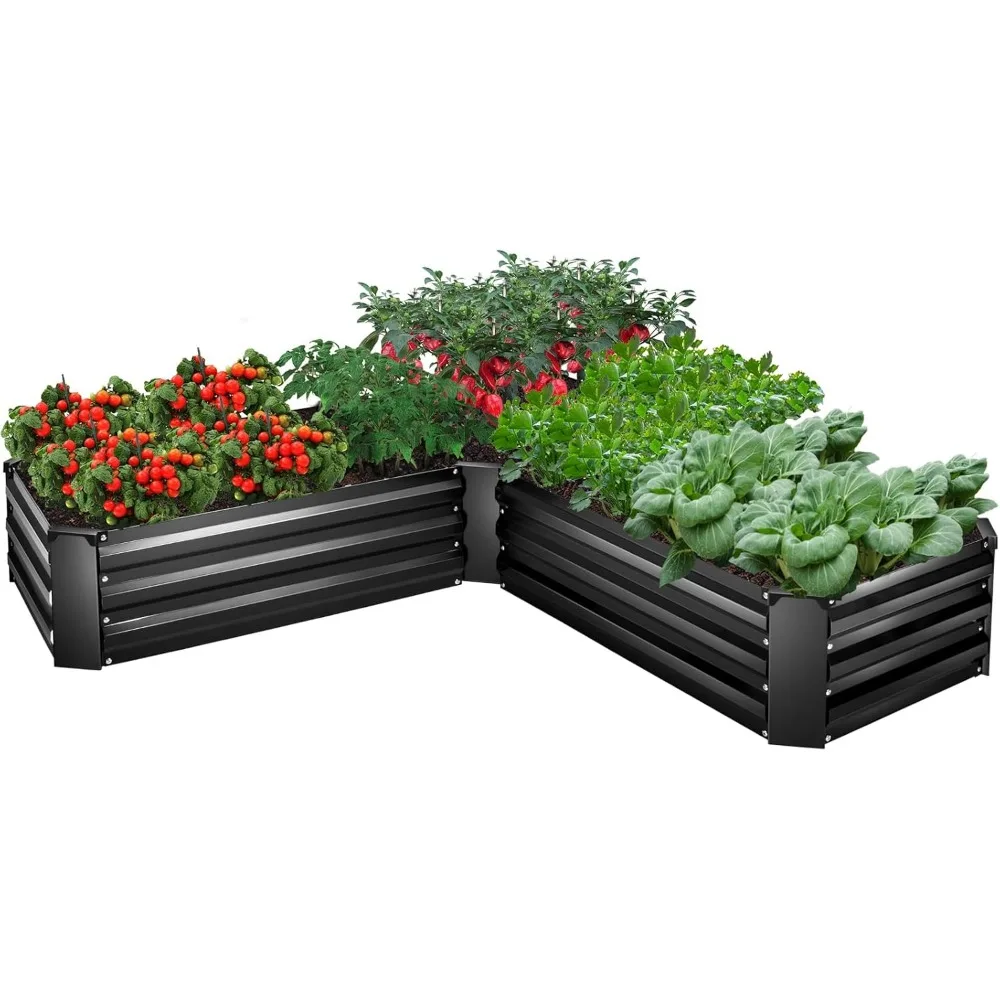 

5x5x1ft Galvanized Raised Garden Bed Kit, Tall Metal Planter Box for Vegetables, Flowers, Herbs Outdoor