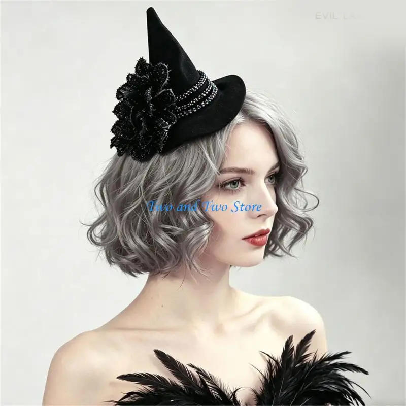 HX6F Halloween Spiders Hat Flower Hair Clip For Party Costume Accessory