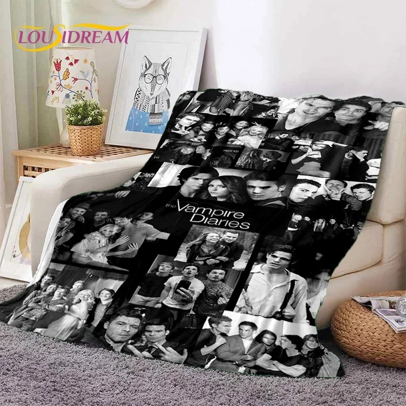 

Vampire logs damon's Salvatore bedroom sofa soft flannel blanket for picnic, outdoor fun nap gift