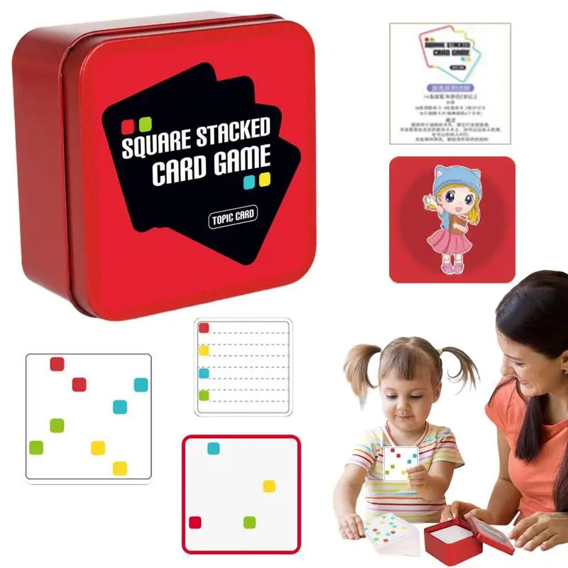 

Square Card Game Stacked Family Board Games Multi-person Interaction Puzzle Brain Teasers Toy Jigsaw Intelligence Puzzle