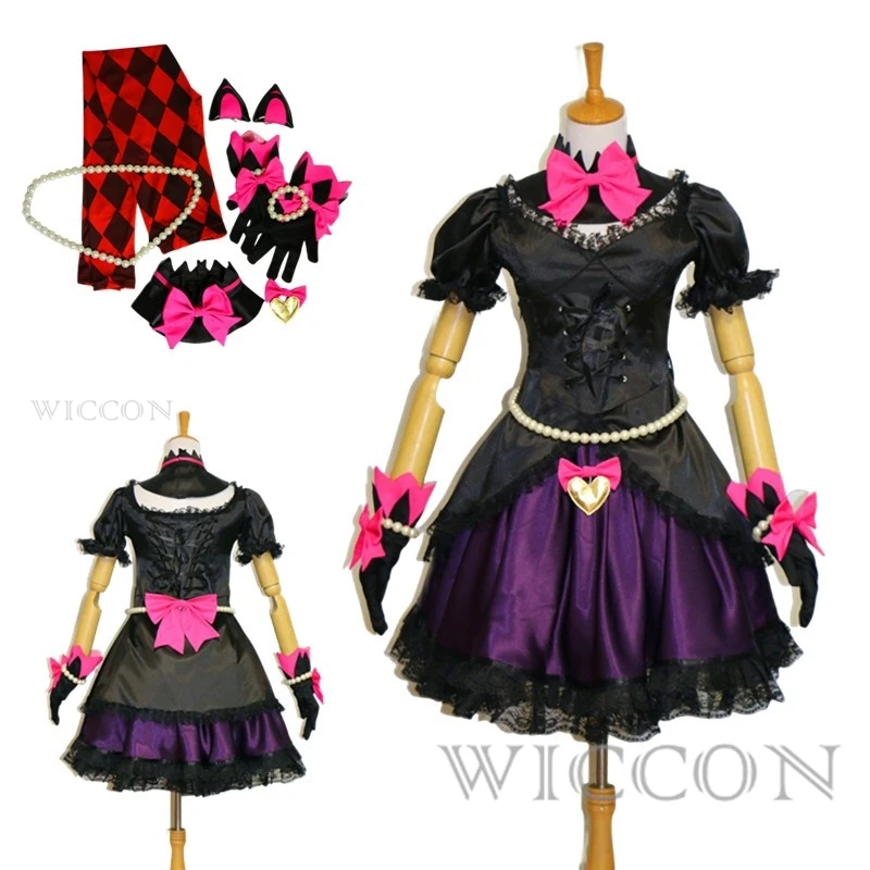 

Game OW DVA Hana Song Cosplay Women Costume Black Cat Officer Dress Girls Sweet Skirts Full Set Clothes Halloween Party Suits