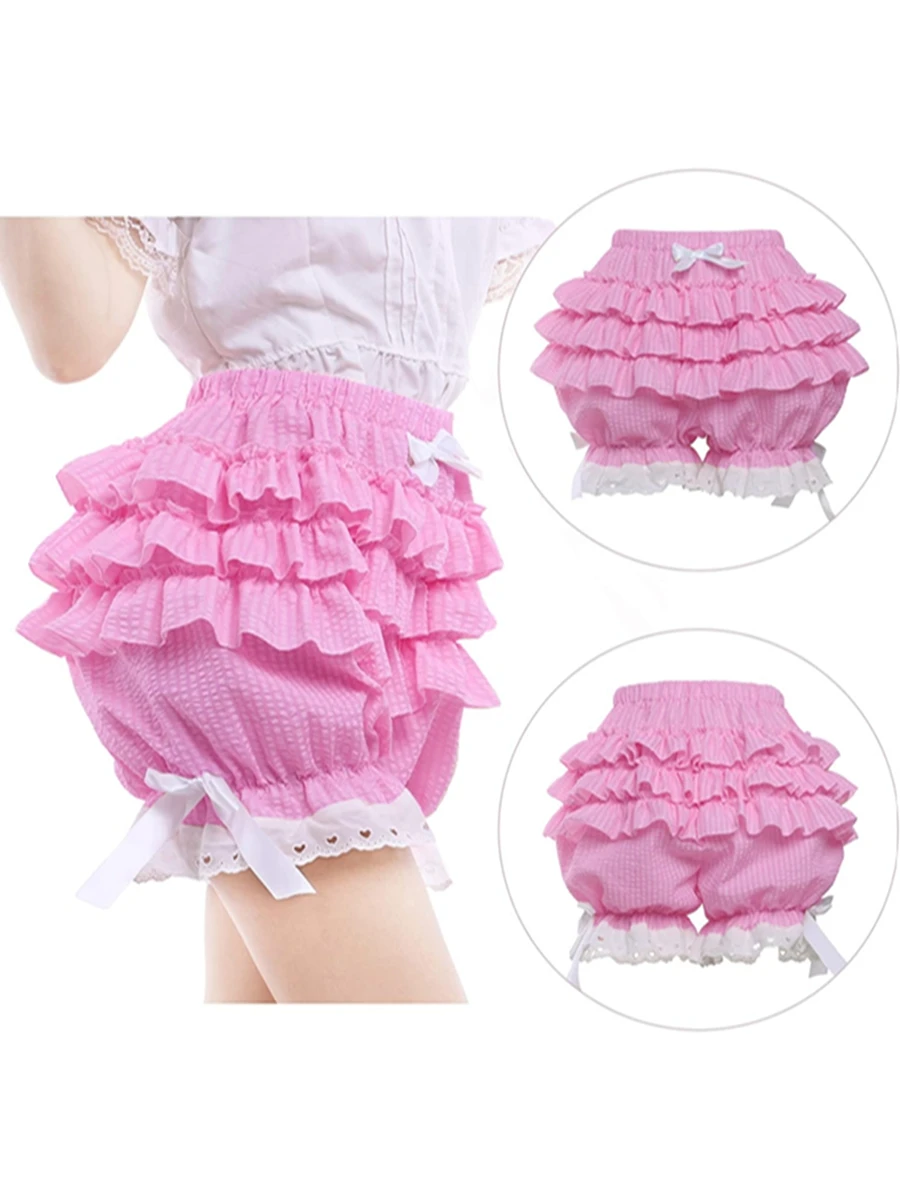 

Women Y2K Lace Shorts Ruffles Low Waisted Lounge Pajama Shorts Cute Sweet Floral Lace Sheer Panties Pettipants