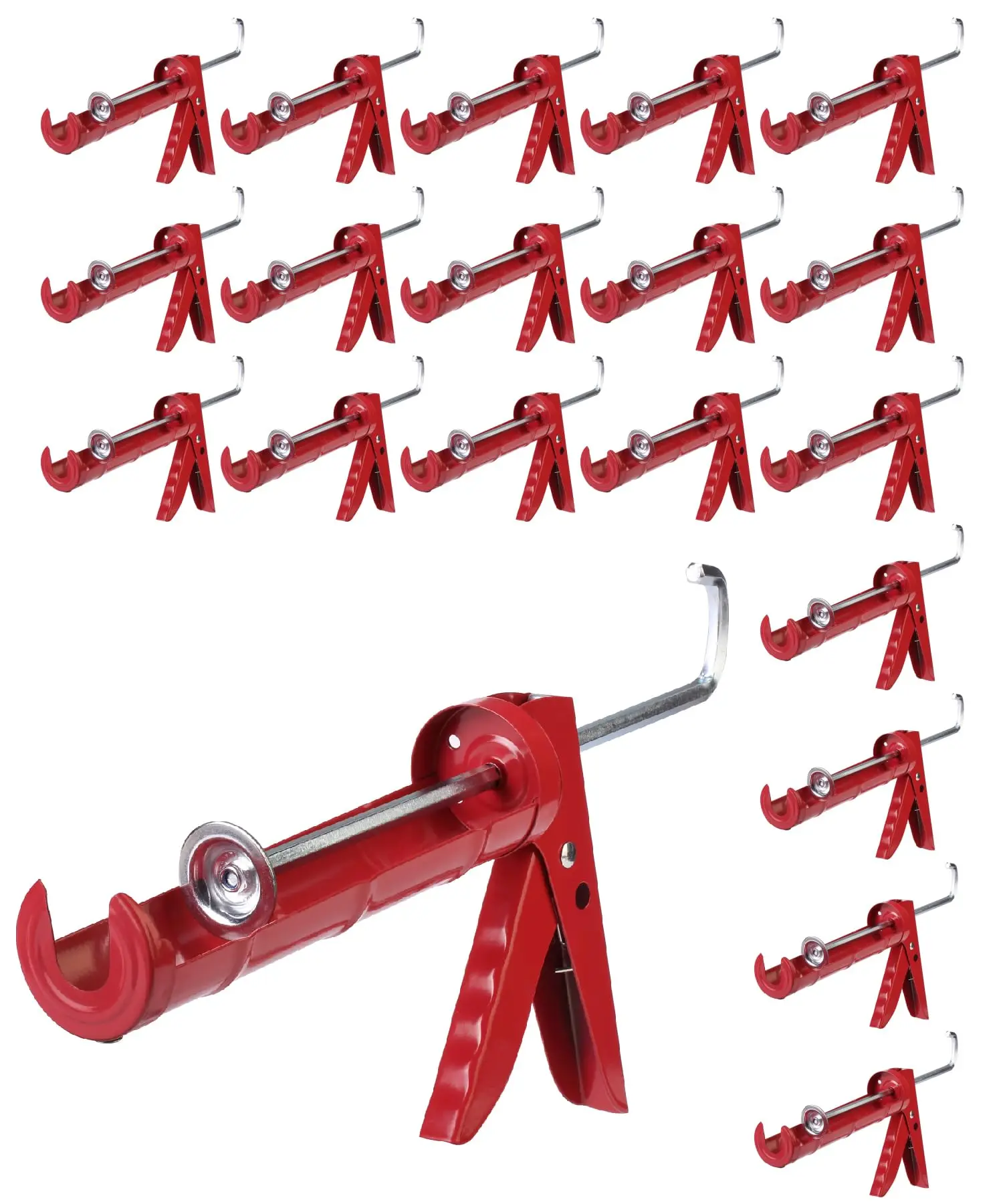 Caulking Gun, 10:1 Thrust Ratio, 20 Pack, Red, Caulking Tool Gun, Caulk Gun No Drip, Hand Caulking Guns, Silicone Gun