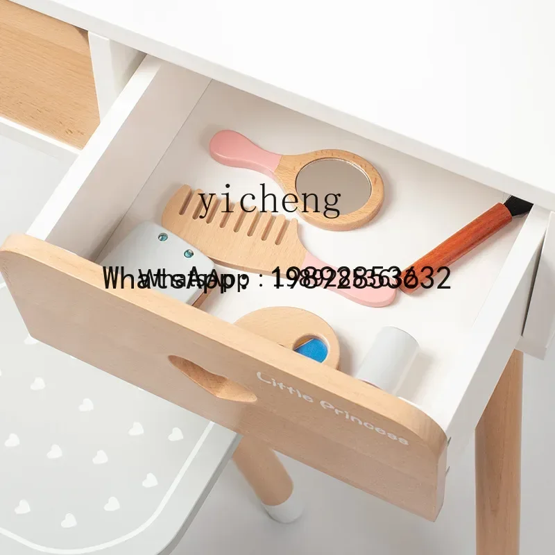 AF Simulazione della casa delle bambole per bambini Piccolo comò Tavolo da trucco Giocattolo in legno