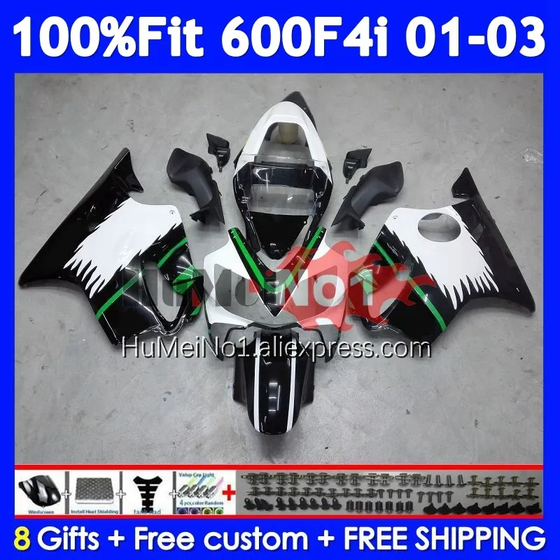 Injection Body For HONDA CBR 600 F4i 600F4i 600CC CC 34No.15 CBR600F4i 01 02 03 CBR600 Green black F4i 2001 2002 2003 Fairings