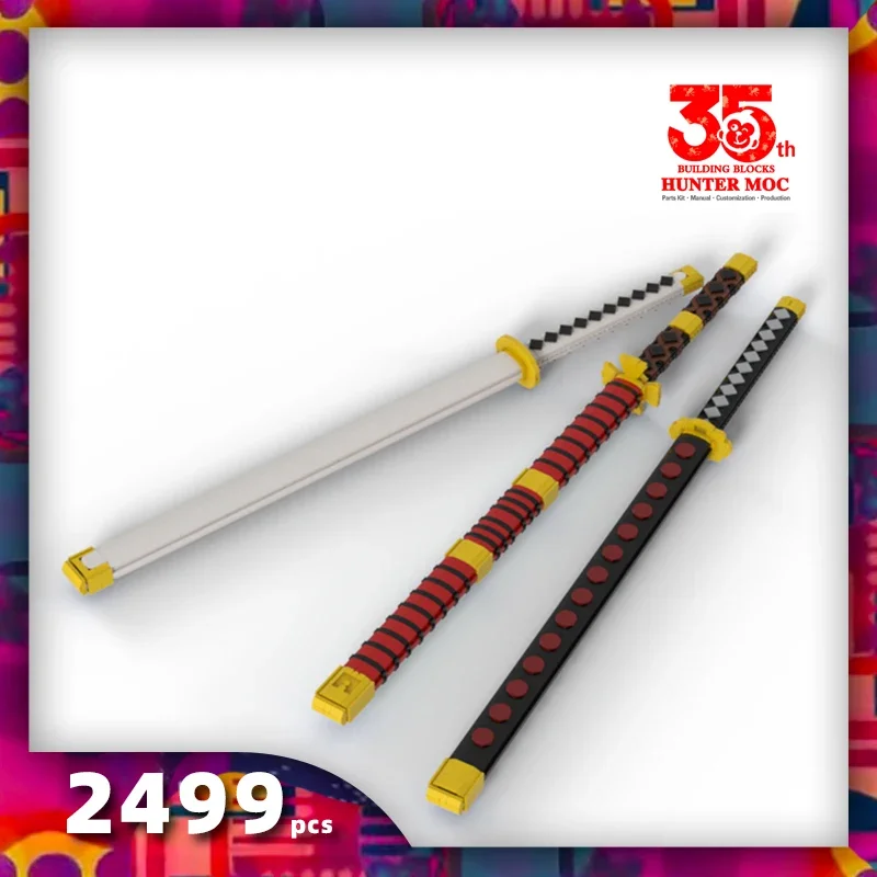 Espada de bloques de construcción, juguetes samuráis, armas frías, juguetes para niños, regalo, marco de espada, conectar ladrillos, juguetes para niños, pieza de Anime japonés