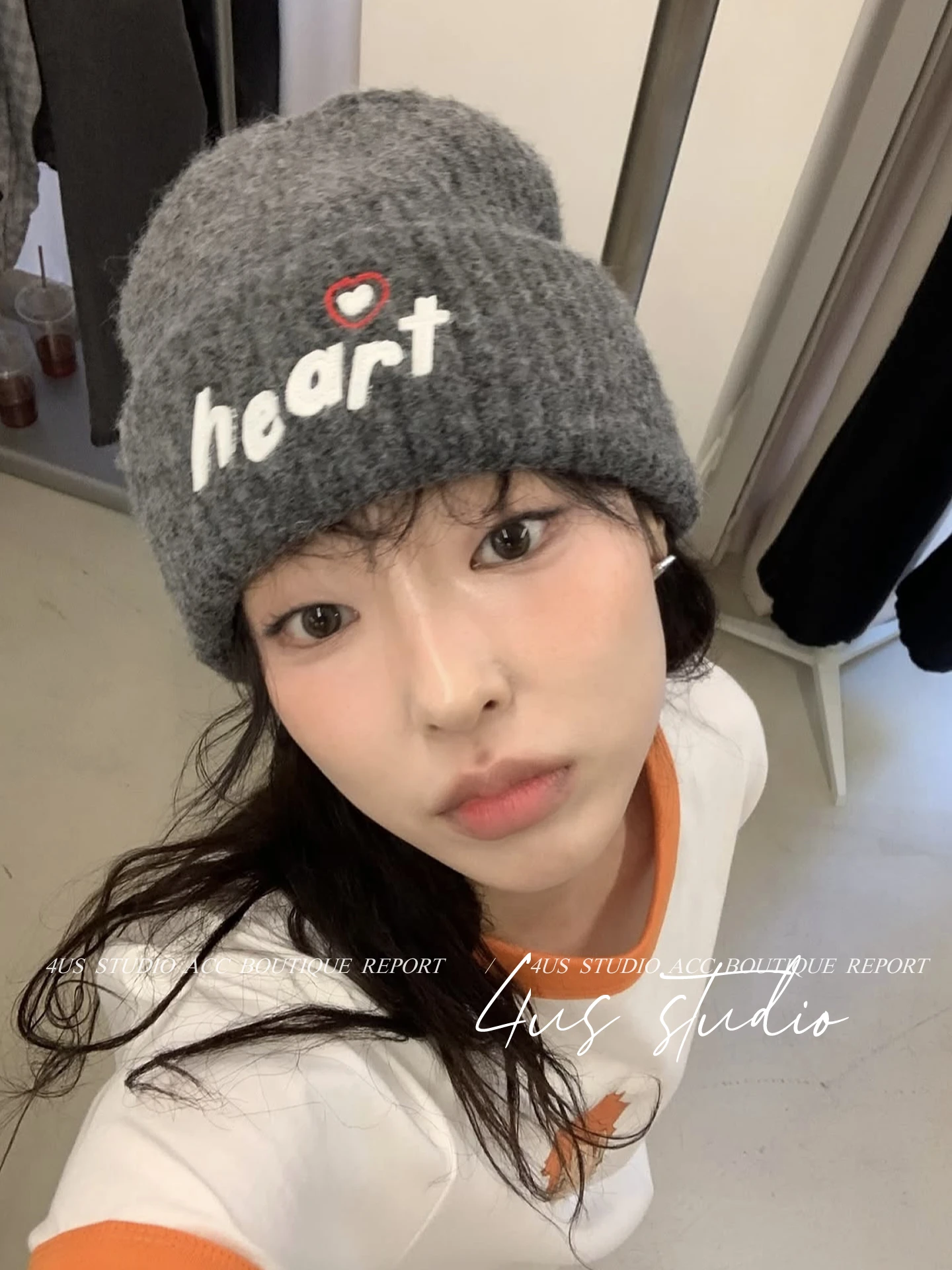 

Autumn Winter Knitted Hat for Women with Embroidered Letters, Face Slimming, Ear Protection, Warm Hat