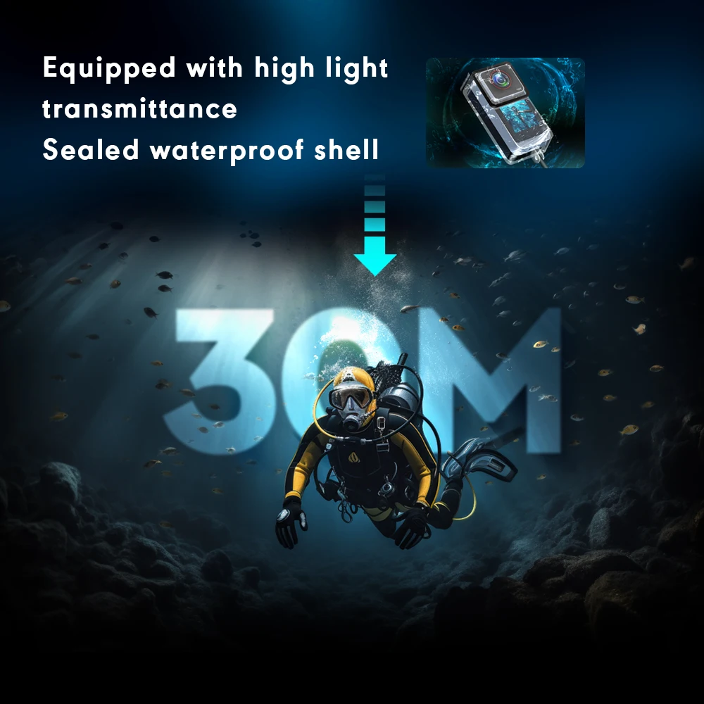 4K Thumb Camera WiFi 150° Wide Angle 30M Waterproof Mini Sports Camera Night Vision for Diving Vlog Cycling Travel