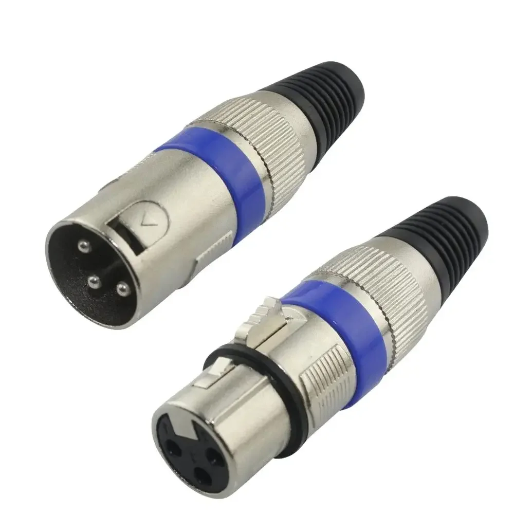 1PC Nickel Plated 3 Pin XLR Male Female Audio Cable Connector MIC Plug