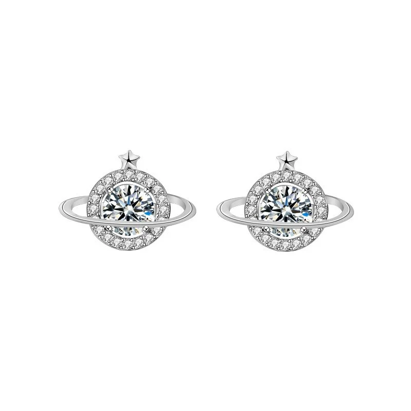 

XEA012 Lefei Fashion Trend Classic White Moissanite 0.5ct Exquisite Desgin Cosmic Star Earring For Women Silver 925 Jewelry Gift